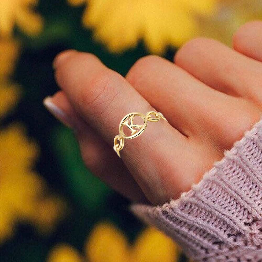 Jewellery 26 English Letters Copper Open Wedding Ring